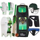 CU Full Cricket Reserve Edition Kit Thigh Guard Abdominal Guard Helmet Batting Gloves Bat Kit Bag Leg guard Pad Complete Set - CU Sports
