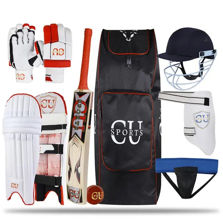 CU Basic Cricket Kit – Includes Bat, Gloves, Pads, Helmet, and Bag