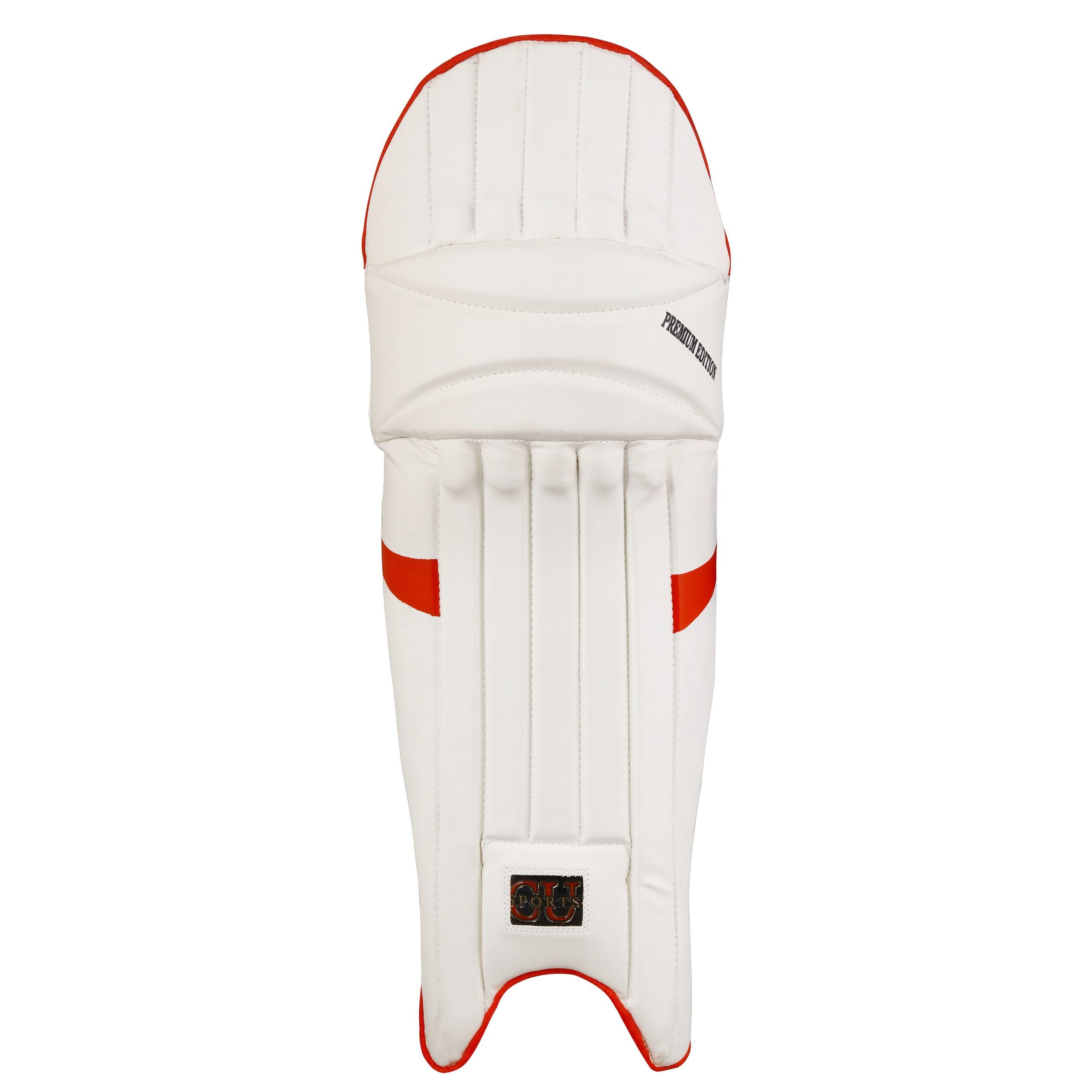 CU Sports Hard Ball Leg Pads Premium Edition cricket leg guards front view