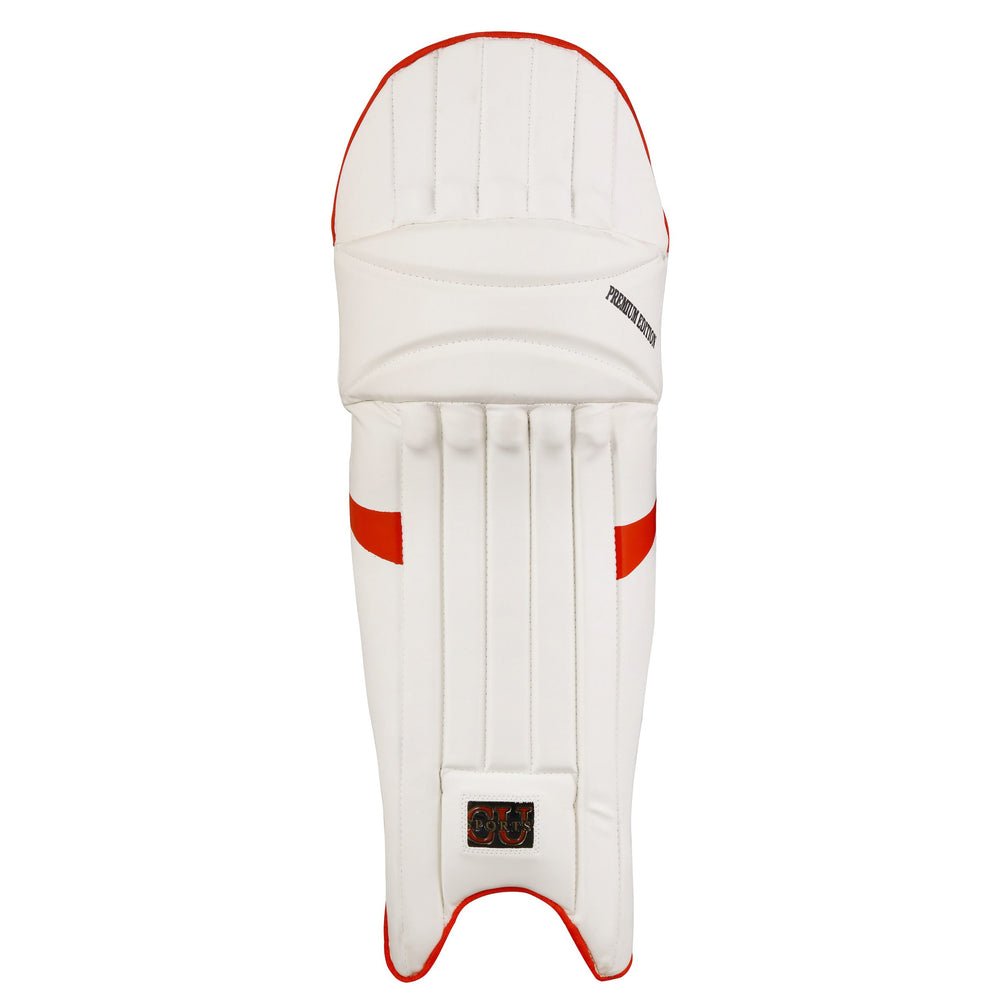 CU Sports Hard Ball Leg Pads Premium Edition cricket leg guards front view