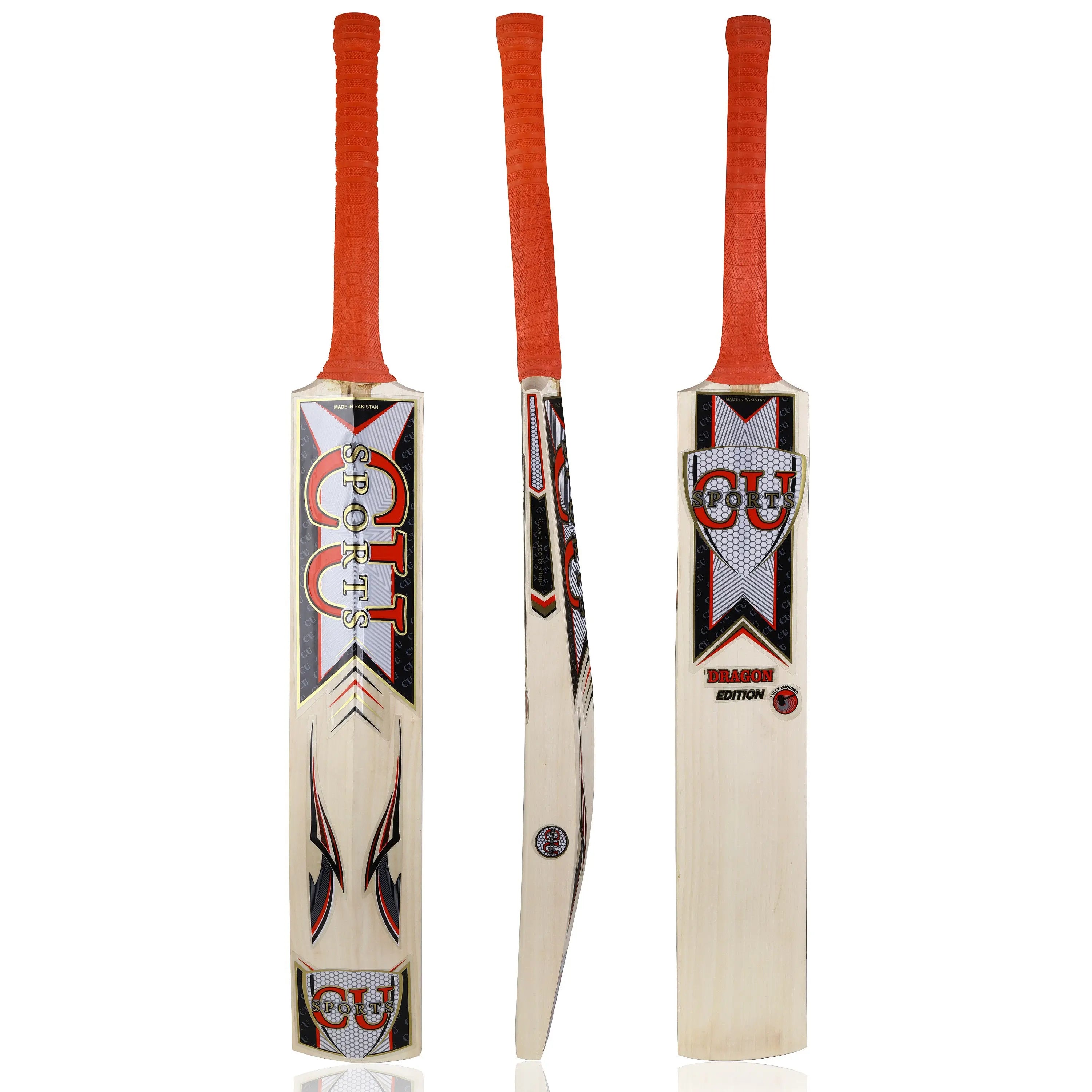 CU Sports Dragon Edition 1 Hardball Cricket Bat – Full View

Popular Willow Cricket Bat – Side Angle with Thick Edges

Cricket Bat with Dragon Graphics – Front Profile

Hardball Bat for Power Hitters – Handle & Grip Close-up