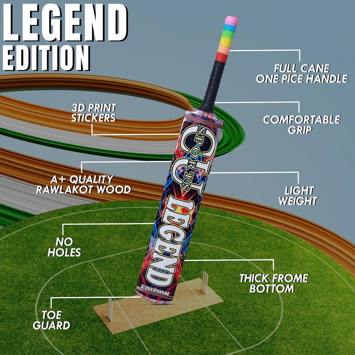 CU Sports Legend Edition Tape Ball Bat side view