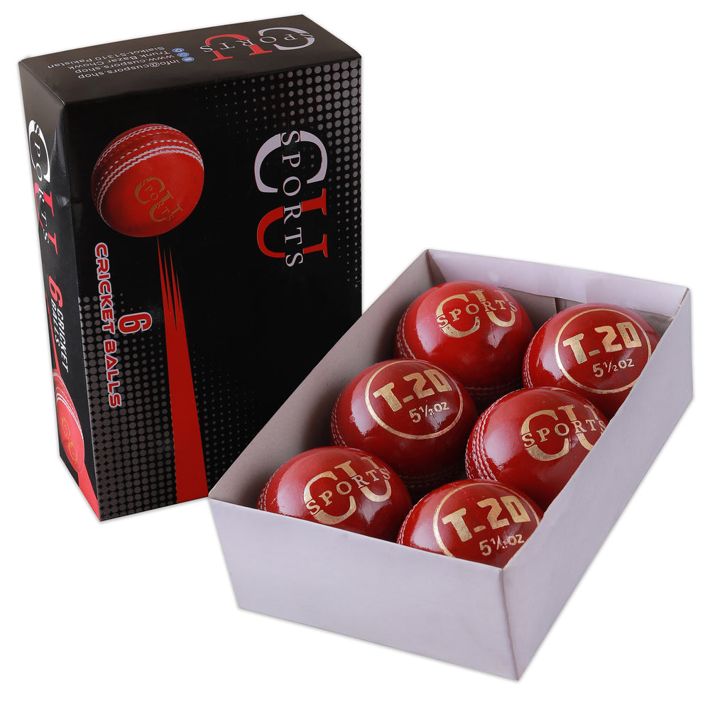 CU Sports 4-piece professional leather cricket ball front view