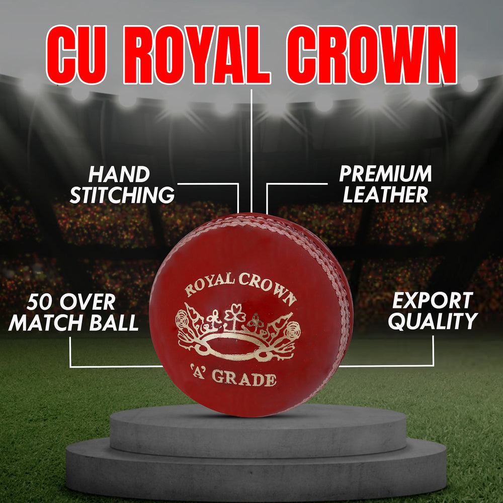 Deep seam red leather ball for professional long format matches