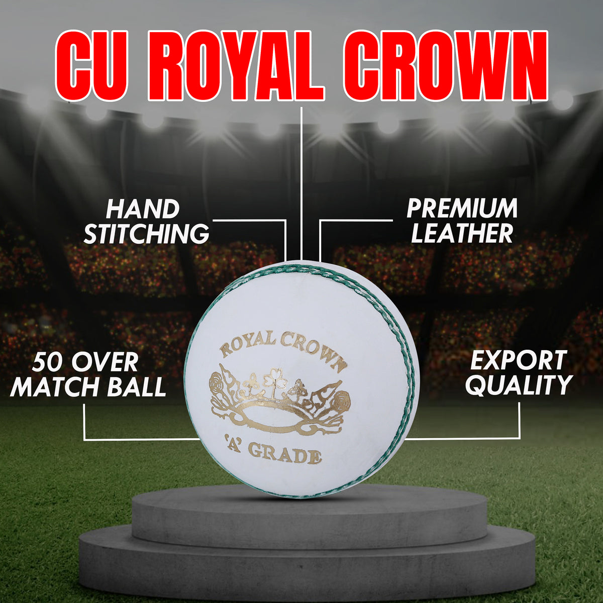 Deep seam red leather ball for professional long format matches
