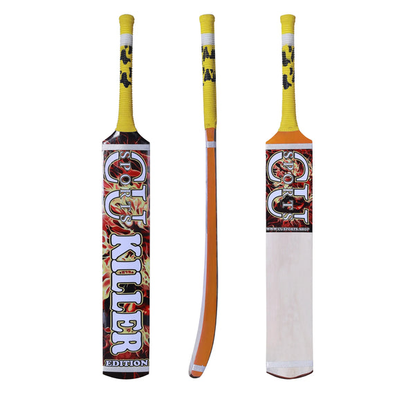 CU Sports Killer Edition Tape Ball Bat Front View

CU Sports Tape Ball Bat with Grip and 3D Stickers

Side Profile of Killer Edition Tape Ball Bat

Lightweight Cricket Bat for Tape Ball – CU Sports

Toe Guard and Thick Bottom – Power Bat Design