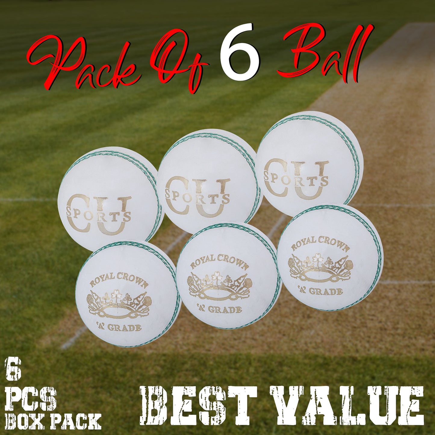50–60 overs premium cricket ball with export quality leather