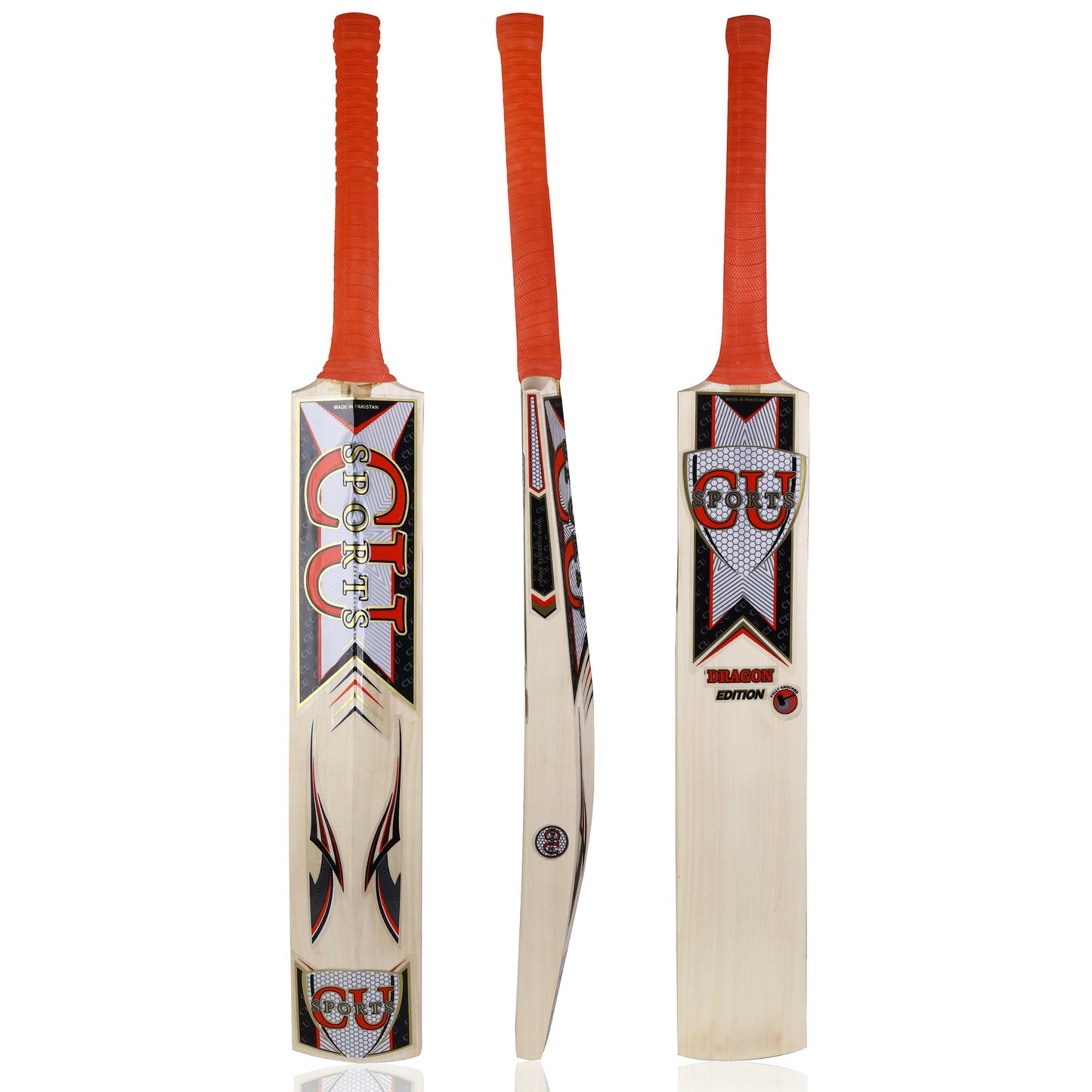 CU Sports Dragon Edition 1 Hardball Cricket Bat – Full View

Popular Willow Cricket Bat – Side Angle with Thick Edges

Cricket Bat with Dragon Graphics – Front Profile

Hardball Bat for Power Hitters – Handle & Grip Close-up