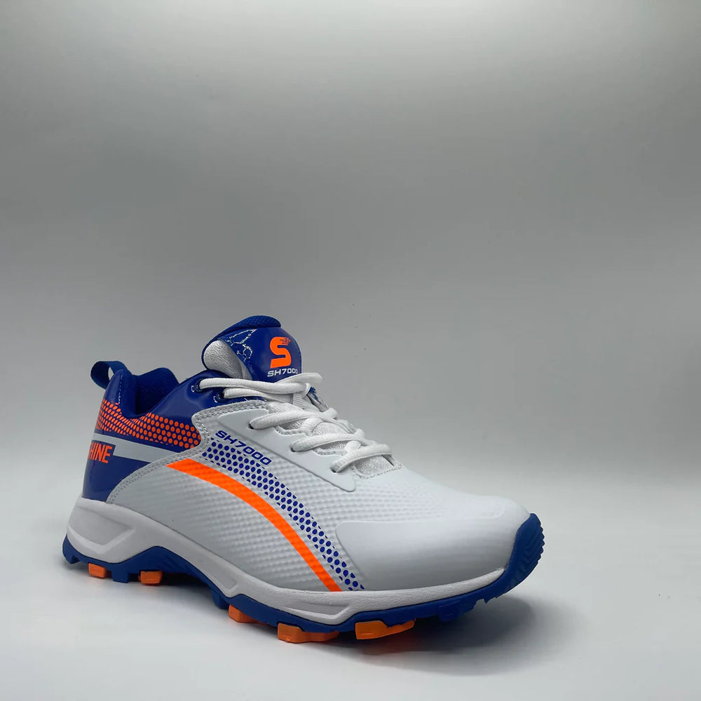 Shine New Edition Cricket Shoes – Orange & Blue | Lightweight Performance Footwear for Cricketers - CU Sports