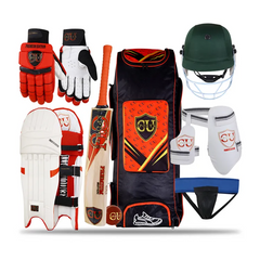 CU Cricket Premium Edition Kit Bat, Bag, Pads, Gloves, Helmet